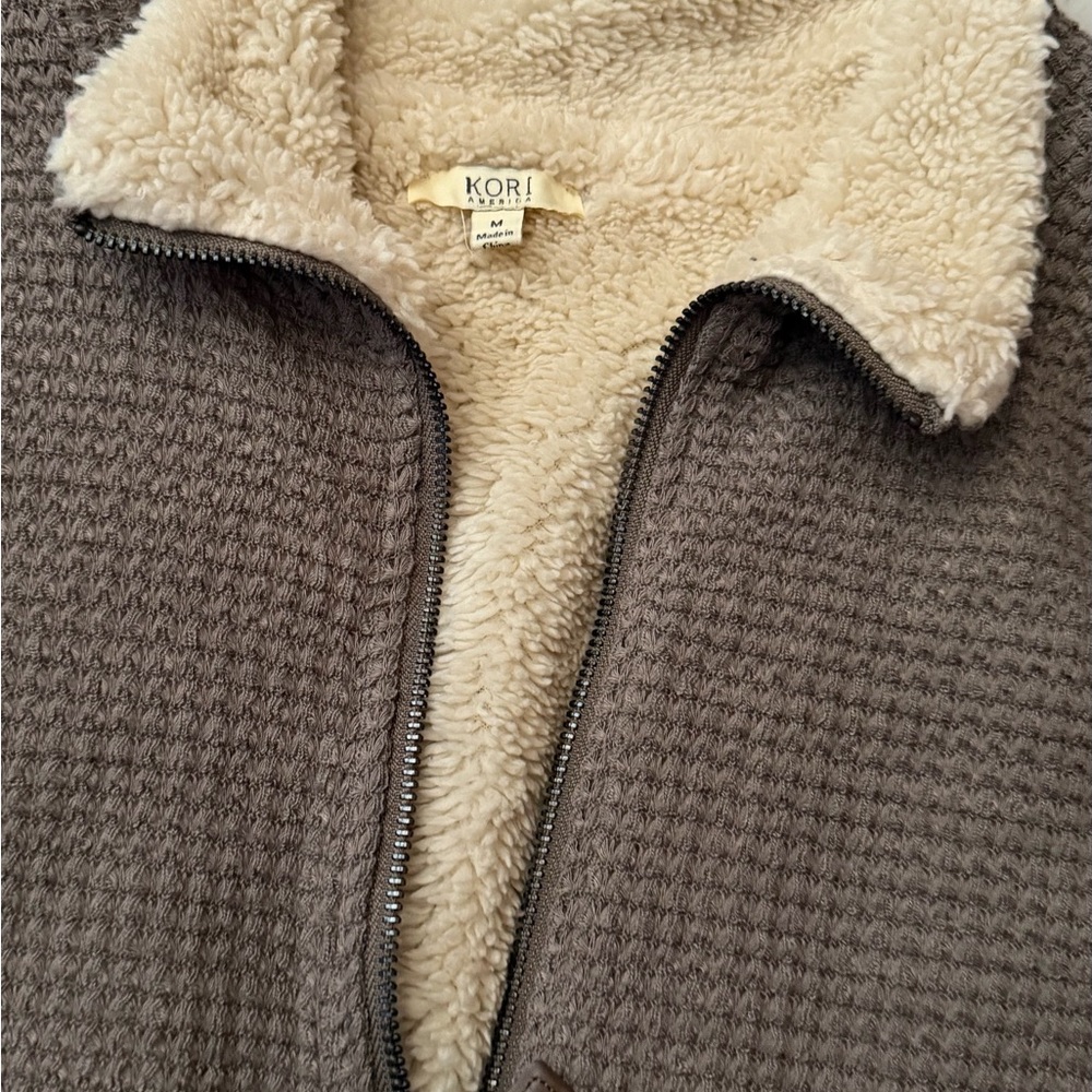 Kori Taupe and Cream Textured Jacket